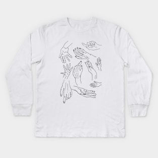 bunch of hands Kids Long Sleeve T-Shirt